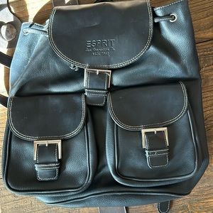 ESPIRIT Faux Leather Backpack Black
